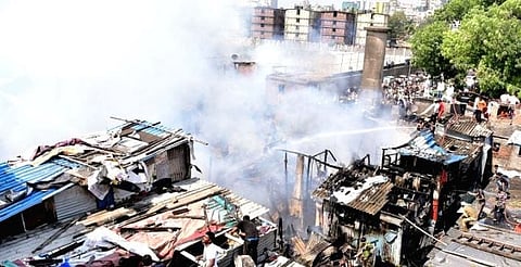 Fire ravages two Mumbai slums