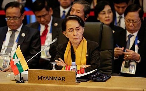 Myanmar Counsellor Aung San Suu Kyi Leaves for Nepal