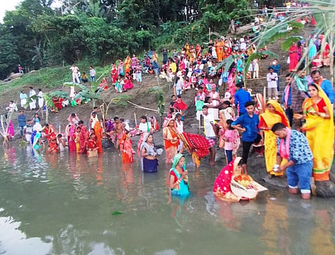 Chhath Puja observed across Lakhipur in Silchar