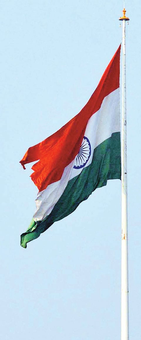 Tricolour atop Gandhi Mandap in Guwahati torn