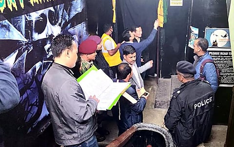 Gangtok: Shops in Star Hall Building  Vacated, Building Sealed