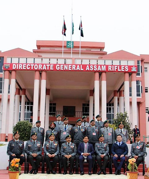 Meghalaya CM Conrad Sangma interacts with Director General Assam Rifles