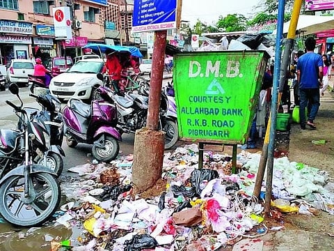 Dibrugarh Municipality dustbin turns into nuisance