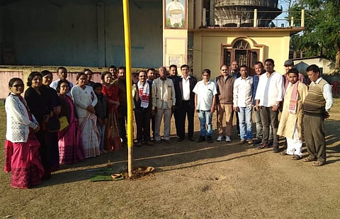 Lai khuta for Me-Dam-Me-Phi erected at Tyag Kshetra in North Lakhimpur