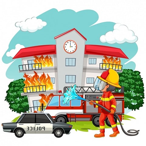 Fire incident After A Cylinder Burst At Behabari