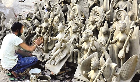 Five days to go for Saraswati Puja, idol makers get no order