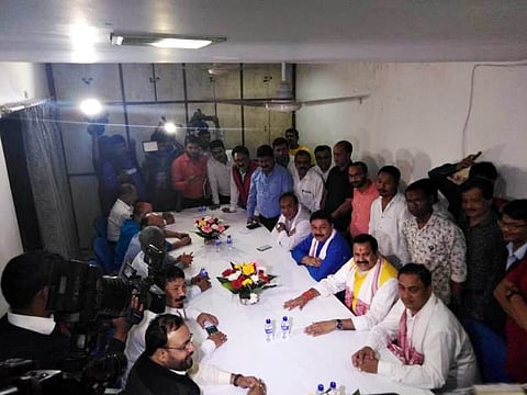BJP senior leaders visit AGP office at Ambari in Guwahati for an important meeting
