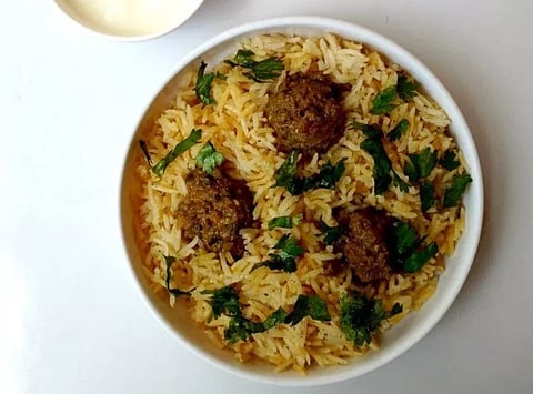 Meatballs with Pilau Rice (Kofta Pulao): Recipes by Mridula Baljekar