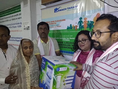 50 nanotechnology drinking water purifiers distributed under Swachh Tarang scheme of Tata Chemical Society to the poor beneficiaries