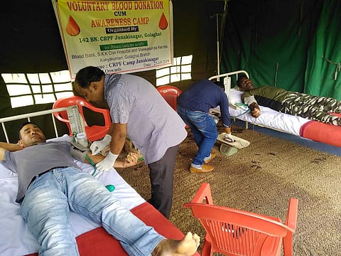 Blood Donation Camp Organized By 142 Bn CRPF In Golaghat
