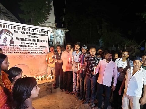 Candlelight protest in Dhubri against ‘mysterious’ death of TET teacher