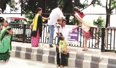 Crossing Roads Pedestrians Risk Life!