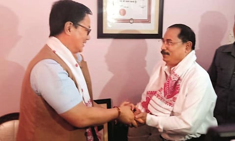 Sports Minister Kiren Rijiju Meets Three Prominent Citizens of Assam