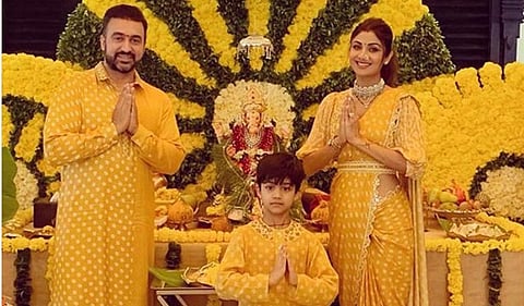 Shilpa Shetty Reserves a Yellow Welcome for Ganpati
