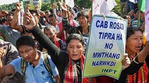 Ruling BJP Partner in Tripura Continues protest against CAA