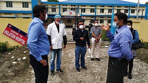 Managing Director of NHM Dr. Lakshmanan visits COVID-19 hospital at Lakhimpur