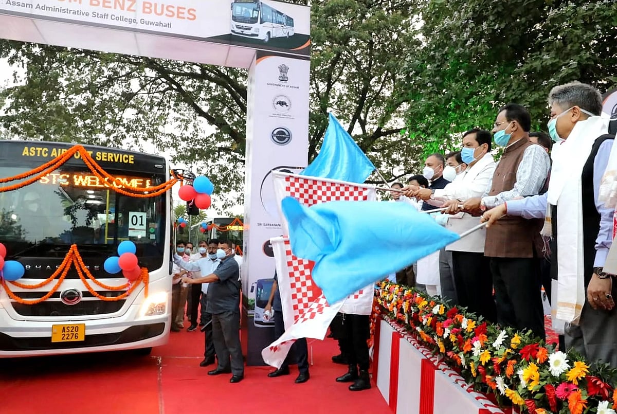 CM Sarbananda Sonowal flags off Bharat Benz bus services under ASTC
