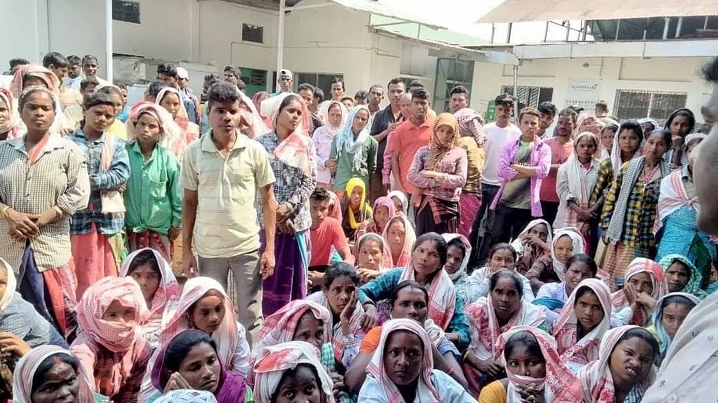 Workers under the banner of ATTSA stir for giving Tea Estate land to ...