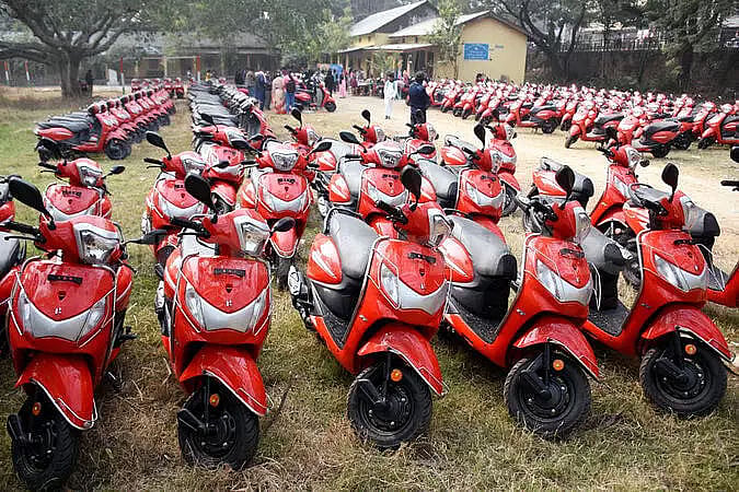 Scooties distributed under Pragyan Bharati scheme in Goalpara
