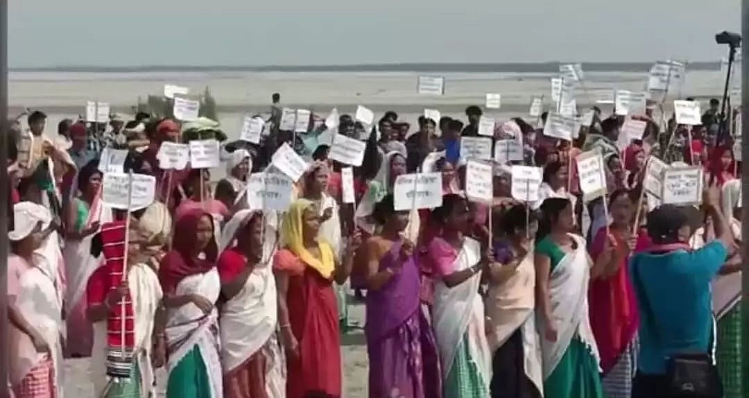 Mising organizations protest against dredging works in Tinsukia