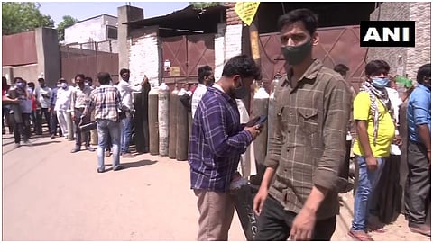 queue for medical oxygen