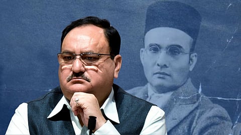 भाजपच्या राष्ट्रीय अध्यक्षांनी चुकवलं सावरकरांचे नाव