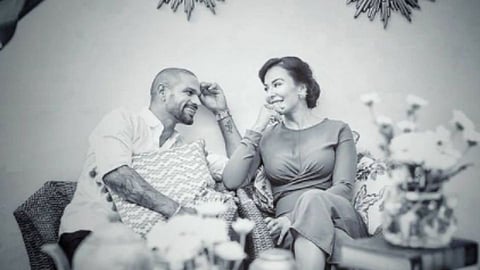 Shikhar Dhawan  and Aesha Mukerji 