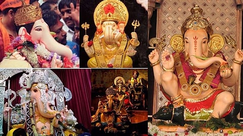 मानाच्या पाच गणपतींसह प्रमुख मंडळांच्या बाप्पाची विधीवत प्राणप्रतिष्ठापना