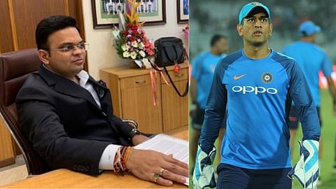 Jay Shah and MS Dhoni 