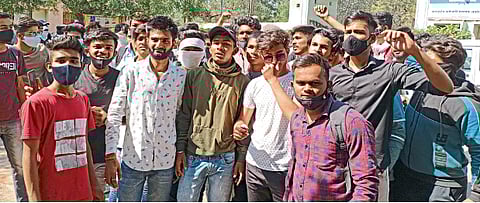 Hindustani Bhau agitation Student protest offline exam Oppose