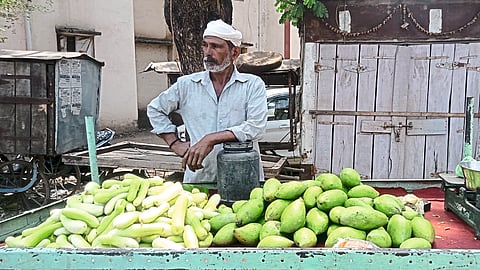 Raw Mango enters the Malegaon market Decline in demand for vegetables due to Ramadan Nashik News