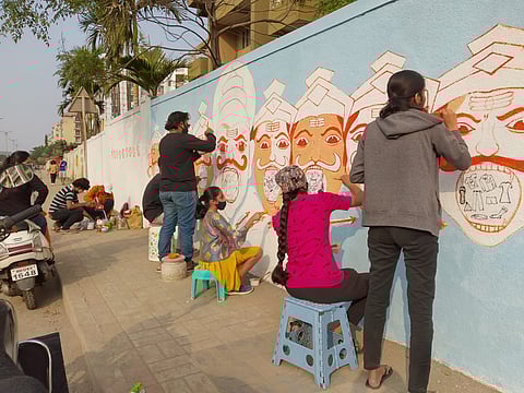 First prize for Pune Municipal Corporation's environment wall painting