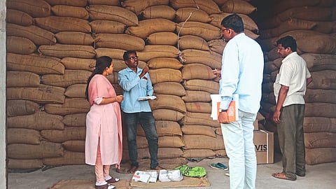 2 warehouse seals storing wheat