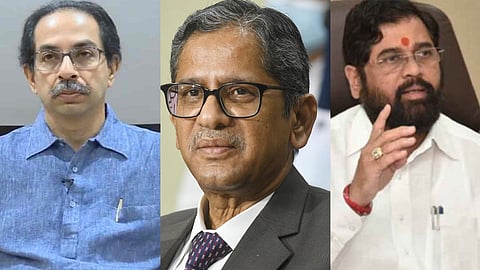nv ramana, Eknath Shinde and Uddhav Thackeray