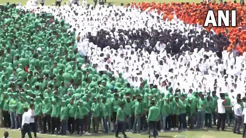 Human Indian Flag World Record