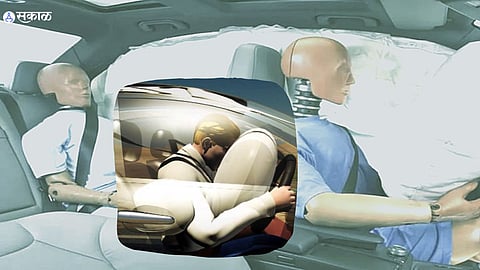 Connection of seat belt and air bag