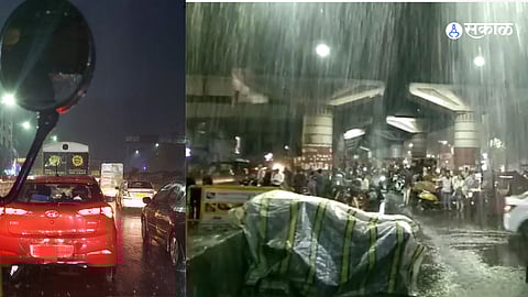 havy rains in pune city traffic jam in different areas pune rain update  