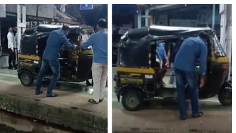 लोकल रेल्वे स्थानकावर रिक्षा सुसाट; व्हायरल होताच कारवाई