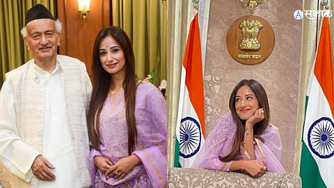 Bhagatsingh Koshyari with Model Maera Mishra