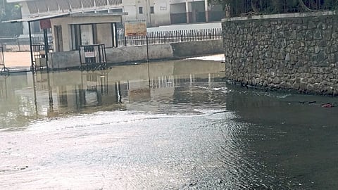 Drainage water in manjari market