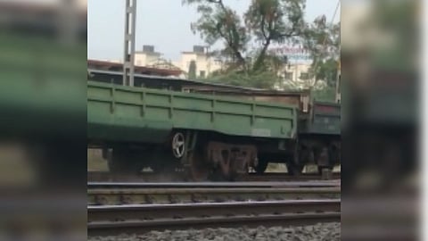 Freight train derails Daund railway flyover Traffic disruption pune