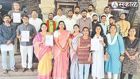Activists of Sakal Hindu organization showing the demand for tax exemption of the film 'The Kerala Story'