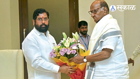 sharad pawar meets maharashtra cm eknath shinde politics mumbai