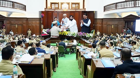 all senior and top most police officers in mumbai  present for half yearly crime conference cm eknath shinde devendra fadnavis