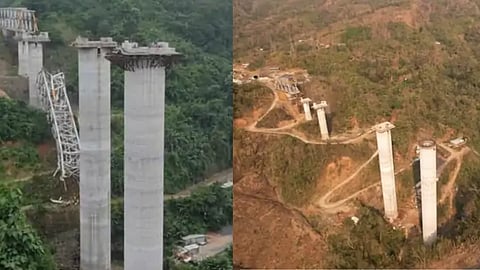Mizoram Bridge Collapsed 17 workers die after under-construction railway bridge collapses watch video  