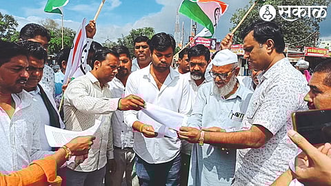 NCP activists celebrating the government order of contract recruitment on Monday.
