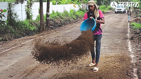 YCMOU university road paved due to Governors visit