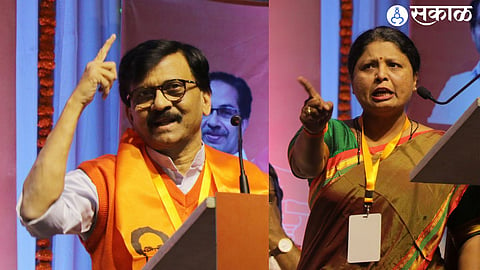 sanjay Raut sushma Andhare criticize bjp shinde group in Shiv Sena Thackeray Group convention