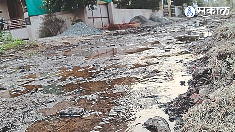 During the work of cement concreting road in Camp Bhagwati Colony area, water is wasted on the road due to breaking of water pipes and taps.