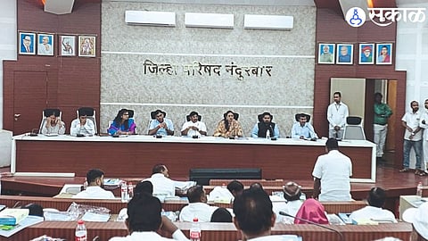 Finance Committee Chairman Ganesh Paradke while reading out budget in Zilla Parishad General Assembly.
